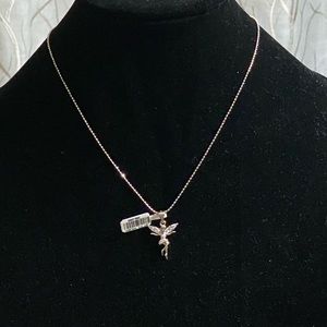 Angel Pendant Necklace in Sterling Silver,Zircon